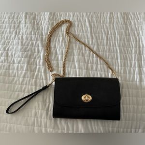 Coach Leather Clutch/Wristlet Black Saffiano Leather